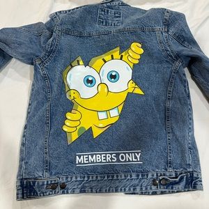 Denim members only jacket sponge bob